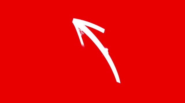 Animated White Arrow Up Icon Animation isolated on Transparent Background.