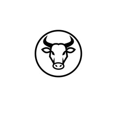 vector illustration of a head cow 