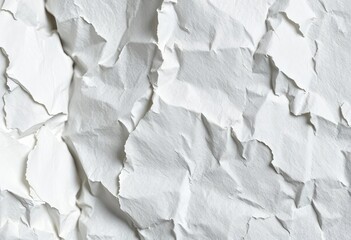Fototapeta premium Close-up of crumpled, textured paper surface showing fibers and creases, texture background, detail