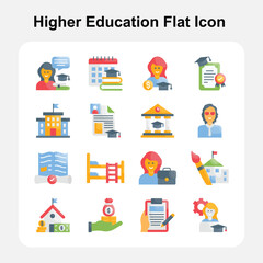 University Learning, Students and Academic Success Flat Icons Set 1