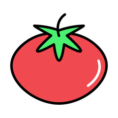 Tomato icon flat outline vector