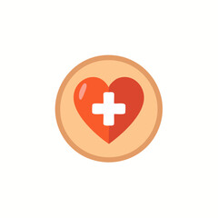 Obraz premium Heart with a cross logo design. Health care and medical concept.