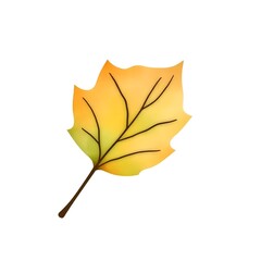 yellow autumn leaf watercolor illustration