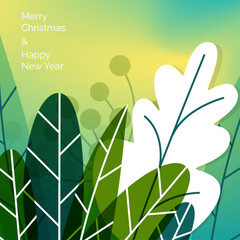 Holiday greetings featuring colorful plant designs in a bright and cheerful setting