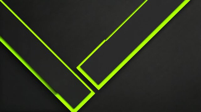 Abstract geometric design with black and green angular shapes in a modern composition