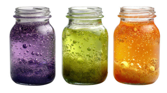 Preserved vegetables like pickled cucumbers and sweet red peppers are stored in a glass jar