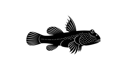 Detailed black and white illustration of a small freshwater fish.