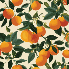 orange fruits pattern with white background
