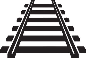 Railroad track silhouette vector, railway track icon, rail road vector, railroad tracks vector silhouette illustration