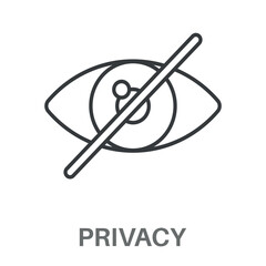 Privacy Outline Concept Simple Style Design Vector