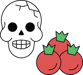 Skull and three berries