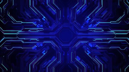 Abstract circuit board animation technology future and data visualization