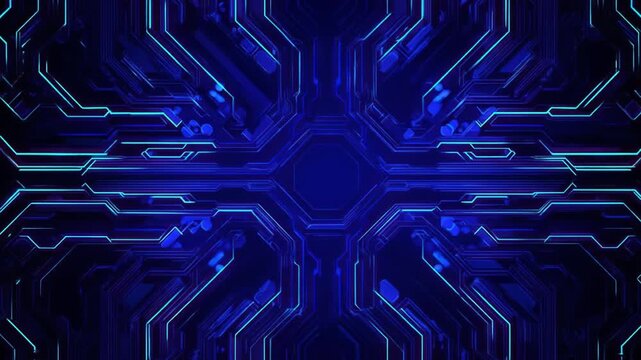 Abstract circuit board animation technology future and data visualization