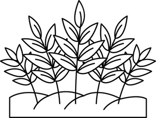 A drawing of a bunch of leaves with a black background