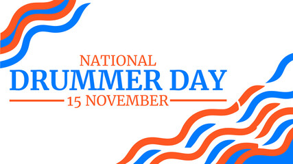 Creative national Drummer Day banner template, isolated on white background for digital and print use