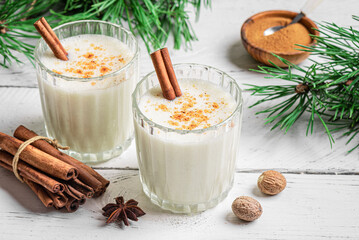 Eggnog cocktail drink for Christmas