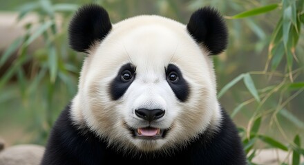 Obraz premium Close-up of a Giant Panda A Captivating Portrait of the Gentle Giant