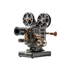 Fototapeta premium Retro vintage film projector with intricate gears and sprockets for classic cinema projection