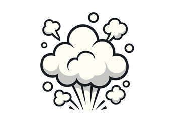 Dynamic pop art style comic explosion cloud effect with thick black outline
