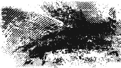 seamless halftone dot grunge texture with glitch abstract forms and screen print style vector pattern 