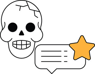 A skull with a star next to it