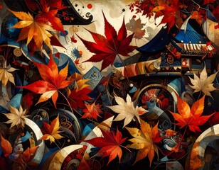 Generated image　秋のイメージの背景素材