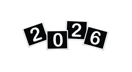 2026 number photo frame design for new year celebration isolated vector illustration