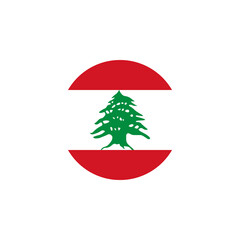 Round Lebanon flag emblem design element