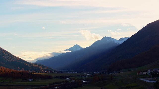 autumn in the swiss oberengadin valley 4k 25fps video