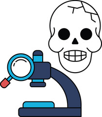 A skull is smiling and has its teeth showing