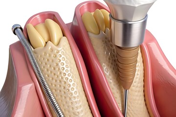 Periodontal Scaling and Root Planing. Oral hygiene and conventional periodontal therapy. Medically accurate of human teeth cleaning treatment.