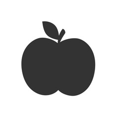 Simple apple black silhouette — flat vector illustration for modern, fruit, and pattern designs.