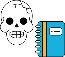A skull is smiling and has its teeth showing