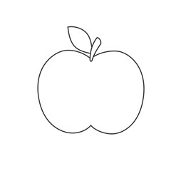 Flat apple line art illustration — clean contour vector for playful, modern, and fruit-themed graphics.