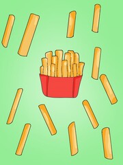 French fries background