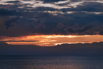 Dawn with dramatic clouds over the Aegean Sea