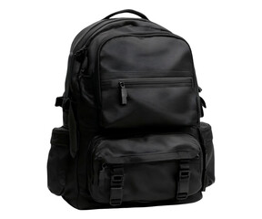 Fototapeta premium Stylish black backpack multifunctional durable design for everyday travel and outdoor adventures