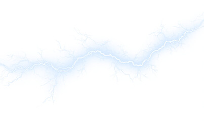 Thunderstorm lightning bolt isolated for design. Bright electric strike represents natural power, energy burst, and atmospheric intensity. PNG