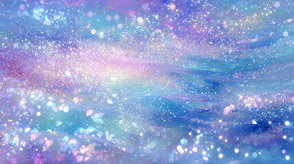 Starry Night Sky with Purple and Blue Galaxy