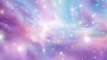 Purple Galaxy with Stars and Nebula