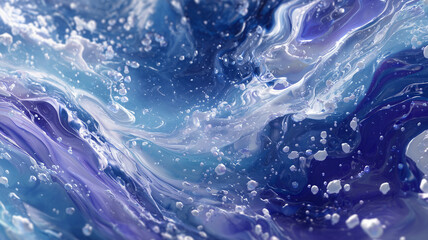 Blue Purple Cosmic Waves with Stars