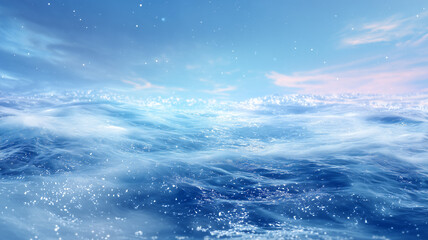 Serene Blue Ocean Surface with Sparkles