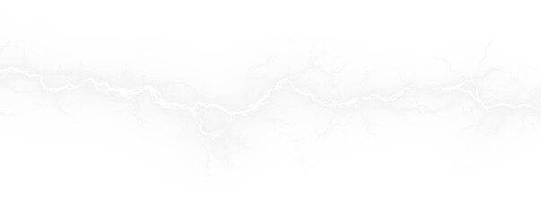 Bright white electric arcs flash on a black background. The lightning pattern feels sharp and alive. Ideal for thunderstorm icons or glowing textures. PNG