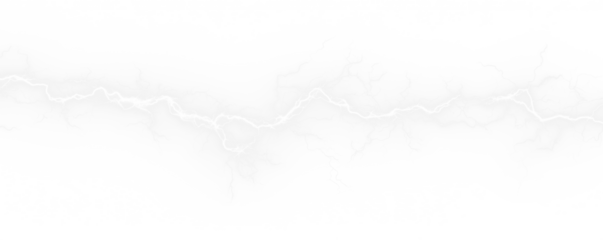 Bright white electric arcs flash on a black background. The lightning pattern feels sharp and alive. Ideal for thunderstorm icons or glowing textures. PNG