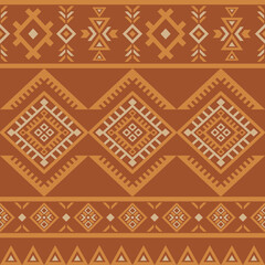 Southwest Native seamless pattern ethnic tribal Aztec geometric Navajo Native American fabric earth tone design vector for textile print