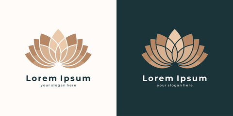 Elegant lotus flower logo design, minimalist flower symbol