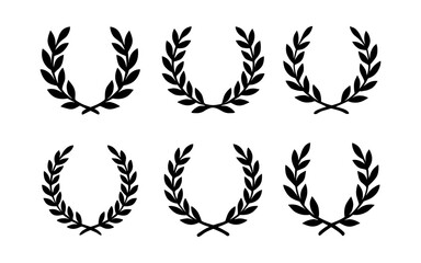 Classic laurel wreath silhouettes for victory and achievement designs