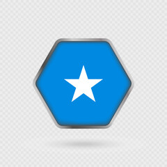 Somalia flag in a hexagon frame.