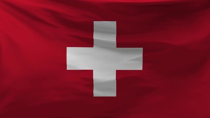 Switzerland flag is waving in the wind. - Powered by Adobe