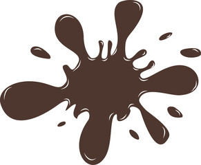 Chocolate brown paint splatter illustration